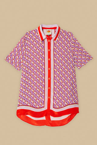 Graphic Pineapple Scarf Shirt