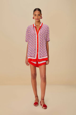 Graphic Pineapple Scarf Shorts