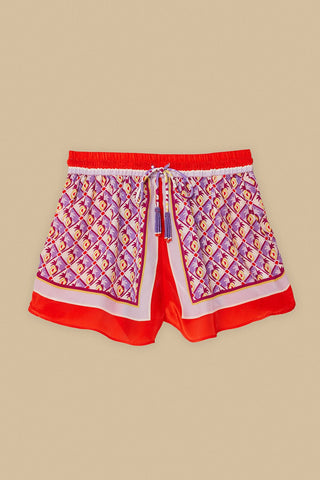Graphic Pineapple Scarf Shorts