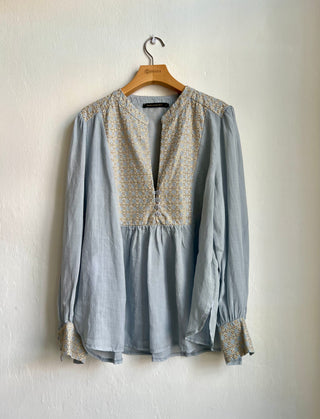 Blouse Cross L/S Buttons