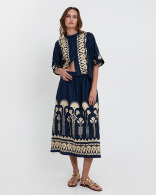 Greek Archaic Kori Papyrus Midi Skirt