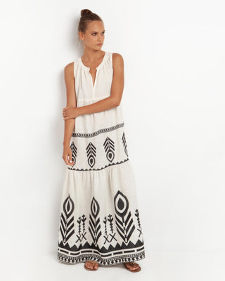 Dress Feather Sleeveless Long