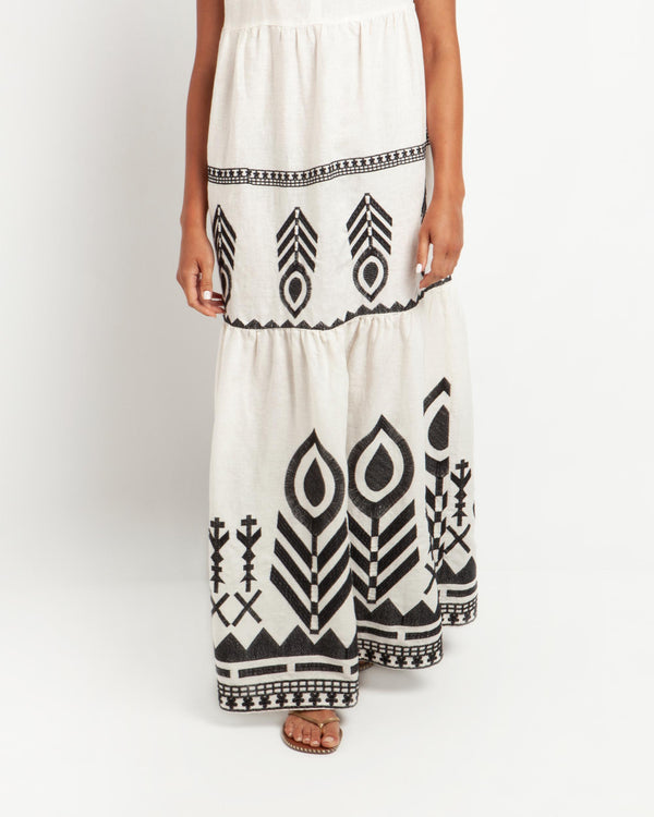 Dress Feather Sleeveless Long