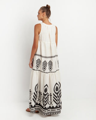 Dress Feather Sleeveless Long
