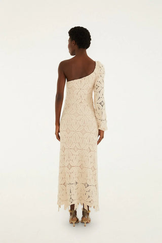 Farm Rio One-Shoulder Flower Crochet Dress