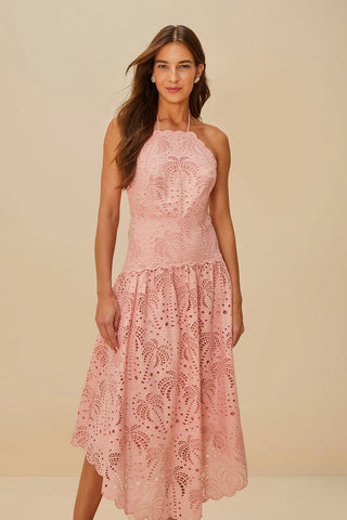 Palm Tree Eyelet Midi Dress