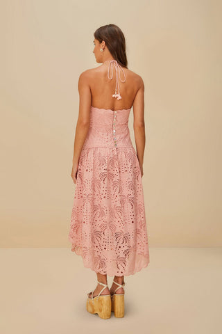 Palm Tree Eyelet Midi Dress