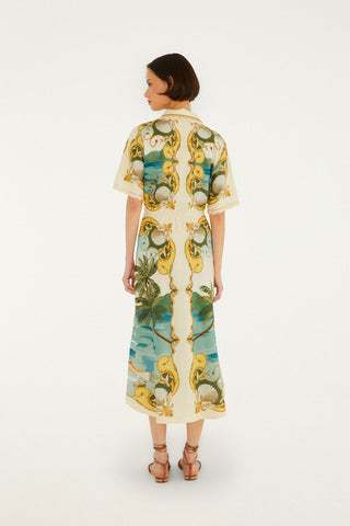 Farm Rio Royal Sea Multicolor Midi Dress