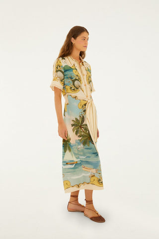 Farm Rio Royal Sea Multicolor Midi Dress