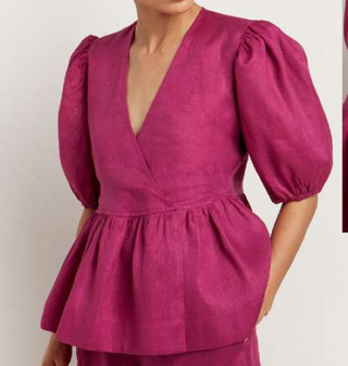 Linen Wrap Top