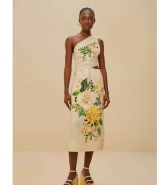 Garden Cascade Midi Dress