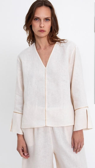Greek Archaic Kori Blouse Wick V-Neck