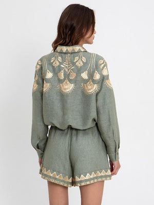 Greek Archaic Kori Papyrus Elastic Shorts