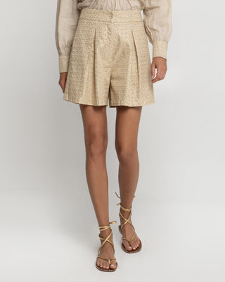 S25K-Shorts Long Cross Pleates