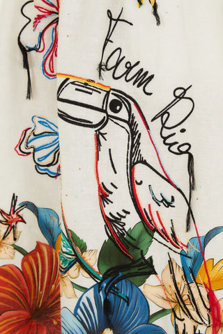 Farm Rio Tropi Off-White Maxi Skirt