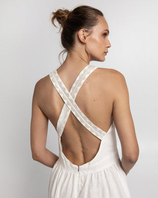 Dress Feather Open Back