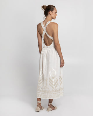 Dress Feather Open Back