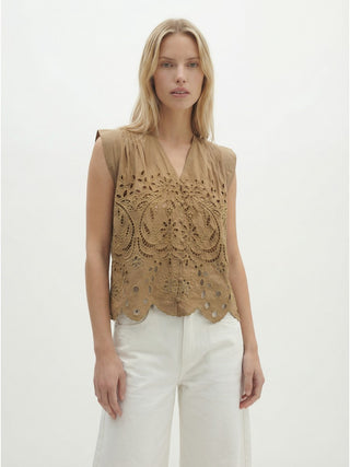 Carel Sleeveless Caramel Top