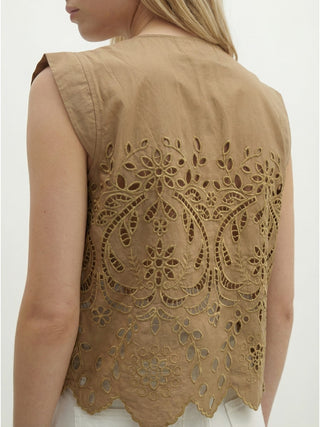 Carel Sleeveless Caramel Top