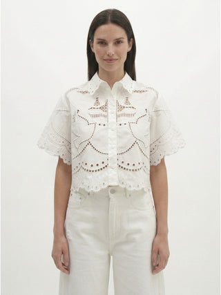 Caya White Shirt with embroidery