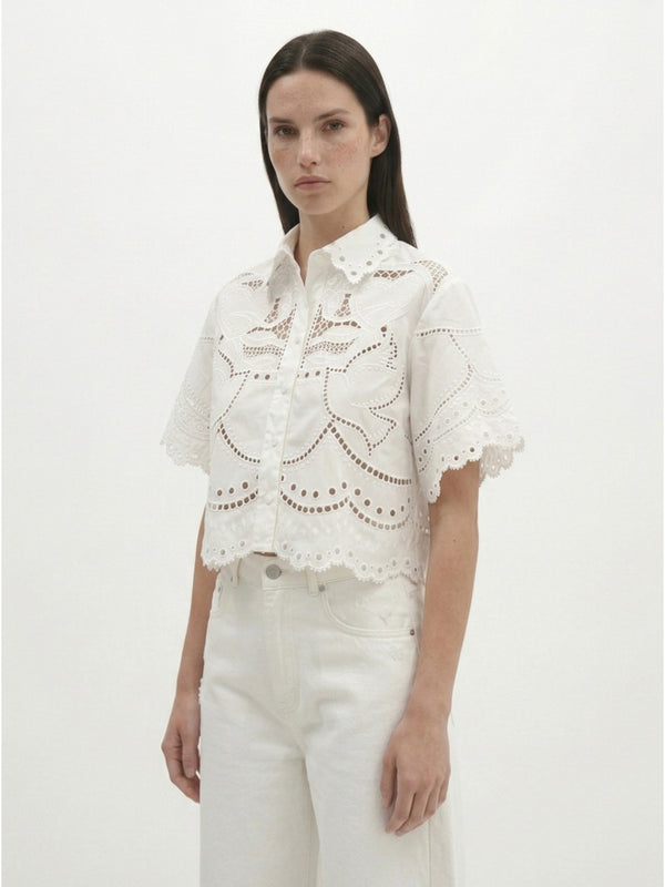 Caya White Shirt with embroidery