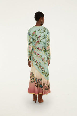 Farm Rio Birds Tree Long Sleeve Dress