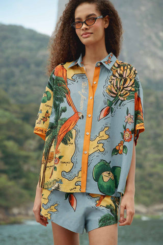 Farm Rio Blue Beaches Shirt