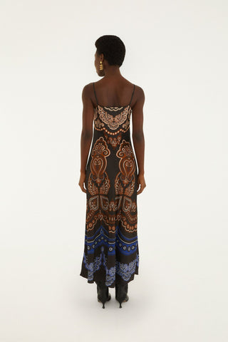 Farm Rio Nicole Black Slip Maxi Dress