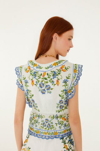 Farm Rio Emily Floral Blouse