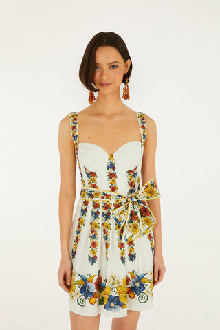 Farm Rio Tropi Off-White Mini Dress