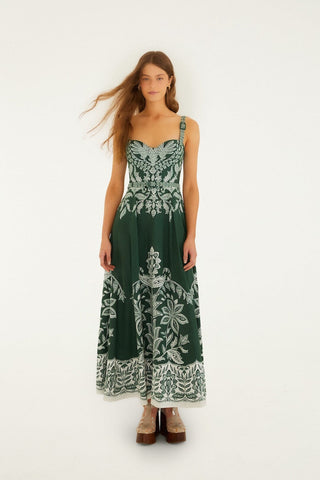 Farm Rio Dark Green  Maxi Dress
