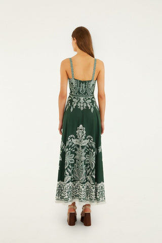 Farm Rio Dark Green  Maxi Dress