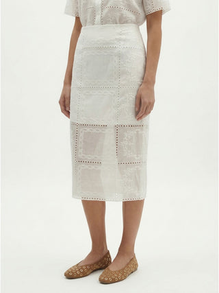 Jinia Embroidered Midi Skirt