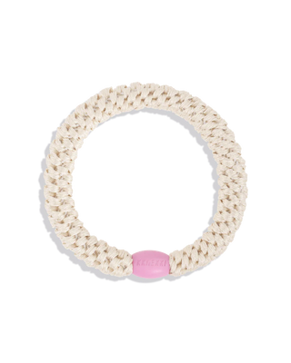 KKNEKKI Ivory Pink Bead Hair Tie