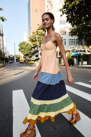 Farm Rio Pleated Sleeveless Maxi Dress
