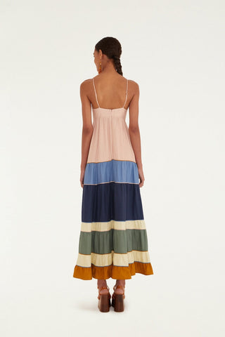 Farm Rio Pleated Sleeveless Maxi Dress