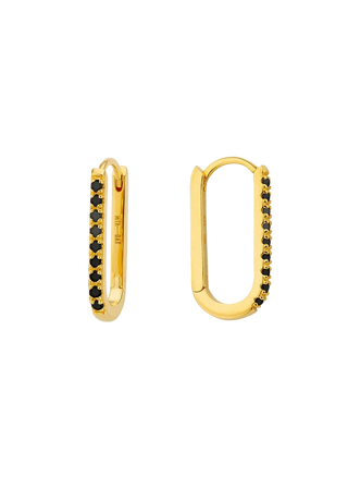 Mya-Bay Black Shiny Jazzy Earrings