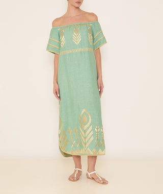 Dress Long Feather Off Shoulder