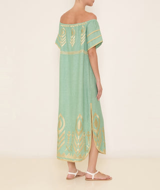 Dress Long Feather Off Shoulder